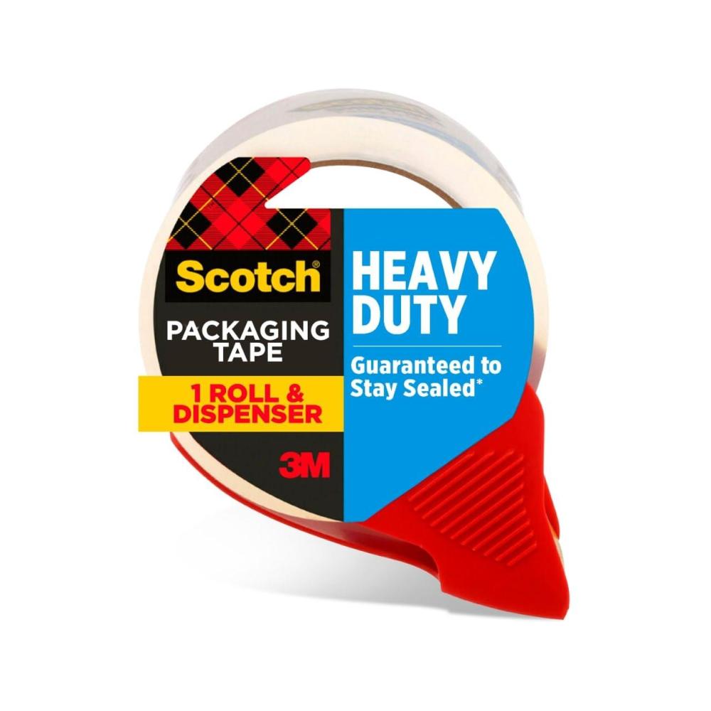 imageScotch Brand Scotch Heavy Duty Shipping Packaging Tape with Refillable Dispenser 3quot Core 188quot x 546 yd 1 Pack3850RD Clear1 Roll