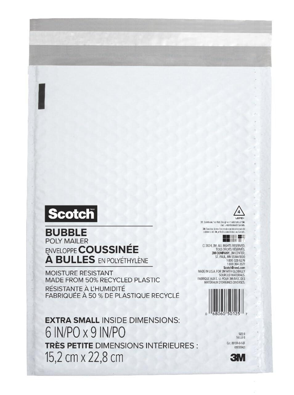 imageScotch Poly Bubble Mailer White Size 5 Large 105 in x 15 in 4 MailersSize 0
