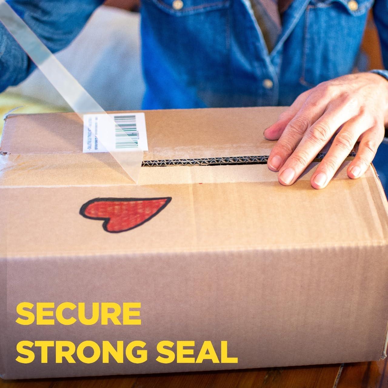 imageScotch Secure Seal Packing Tape Ultra Clear Reliable and Durable Seal 188 in x 800 in 6 Packaging Rolls with Dispensers6 Pack