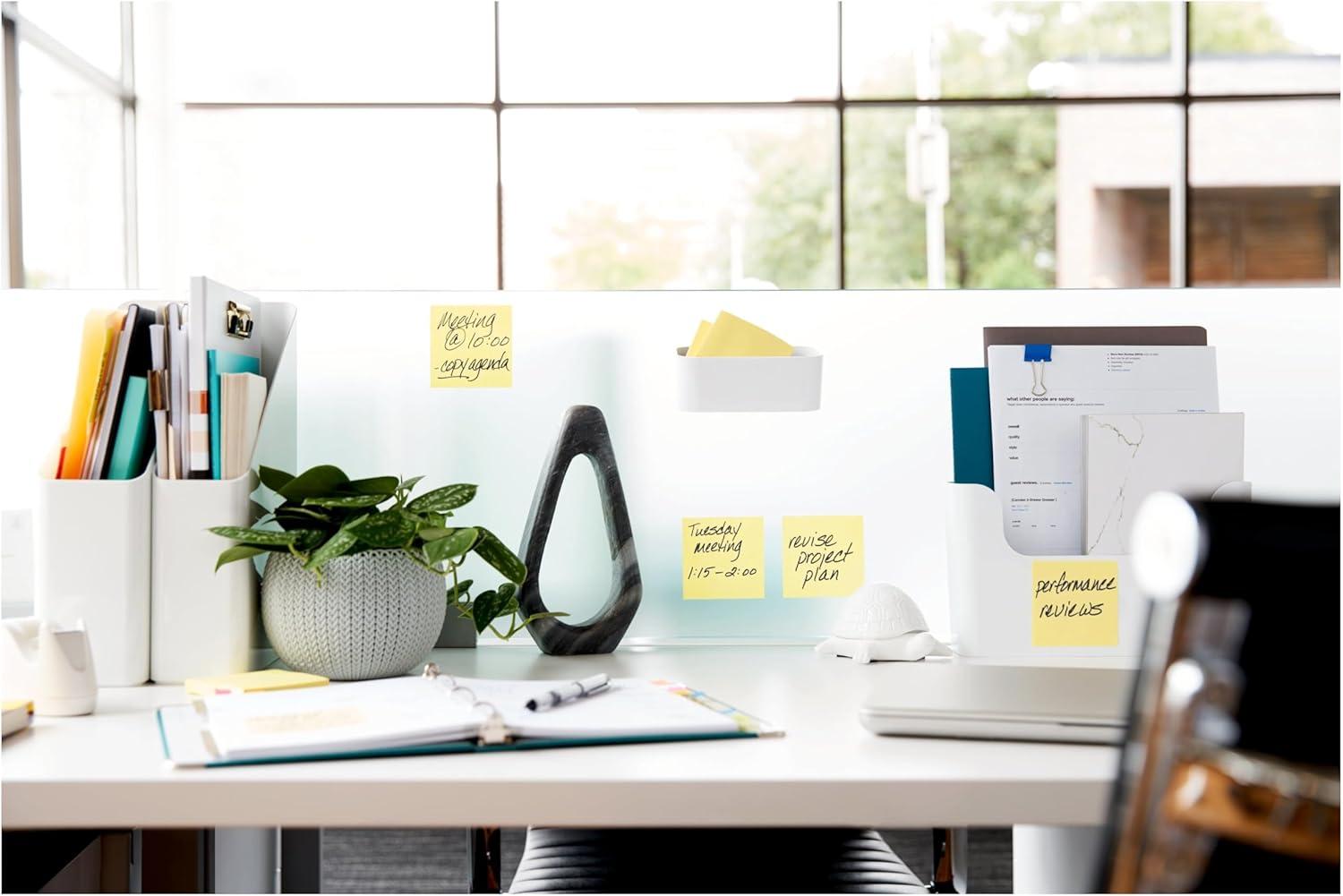 imagePostit 100 Recycled Paper Super Sticky Notes 2X The Sticking Power 3x3 in 12 PadsPack 70 SheetsPad Canary Yellow 654R12SSCYCanary Yellow