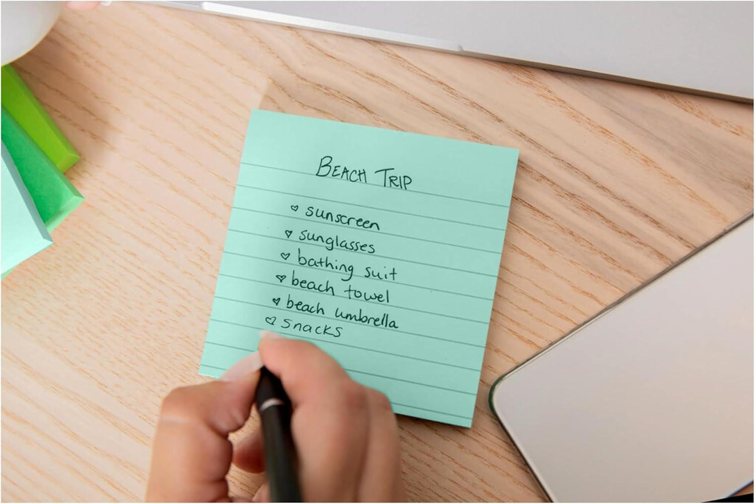 imagePostit 100 Recycled Paper Super Sticky Notes 2X The Sticking Power 4x4 in 3 Pads 70 SheetsPad Oasis Collection 675R3SSTOasis