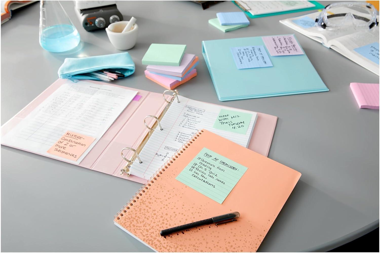 imagePostit 100 Recycled Paper Super Sticky Notes 2X The Sticking Power 4x4 in 3 Pads 70 SheetsPad Oasis Collection 675R3SSTOasis