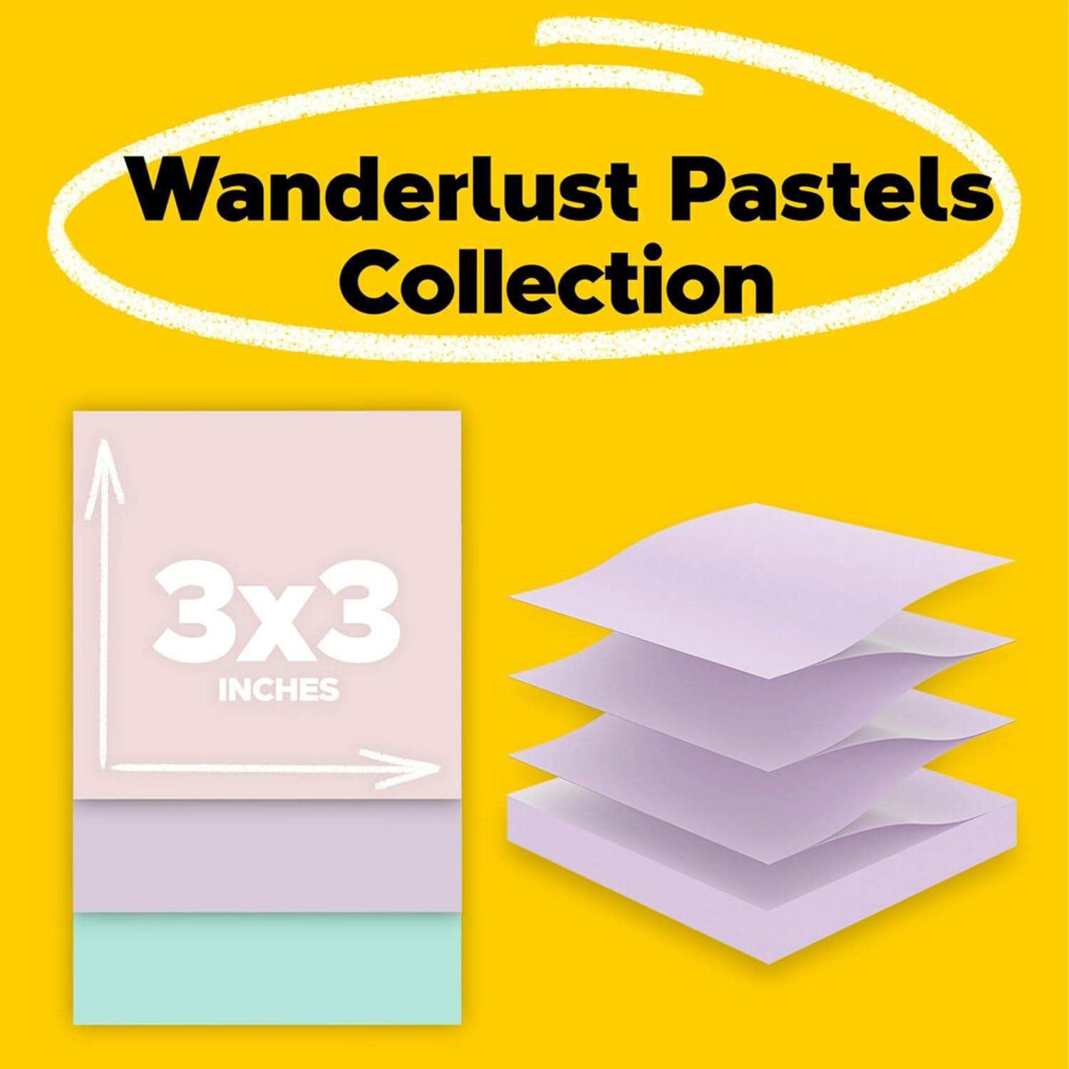 imagePostit Super Sticky 100 Recycled Popup Notes 3 in x 3 in 70 Sheets 6 Pads Wanderlust Collection School Supplies and Office Products3 x 3