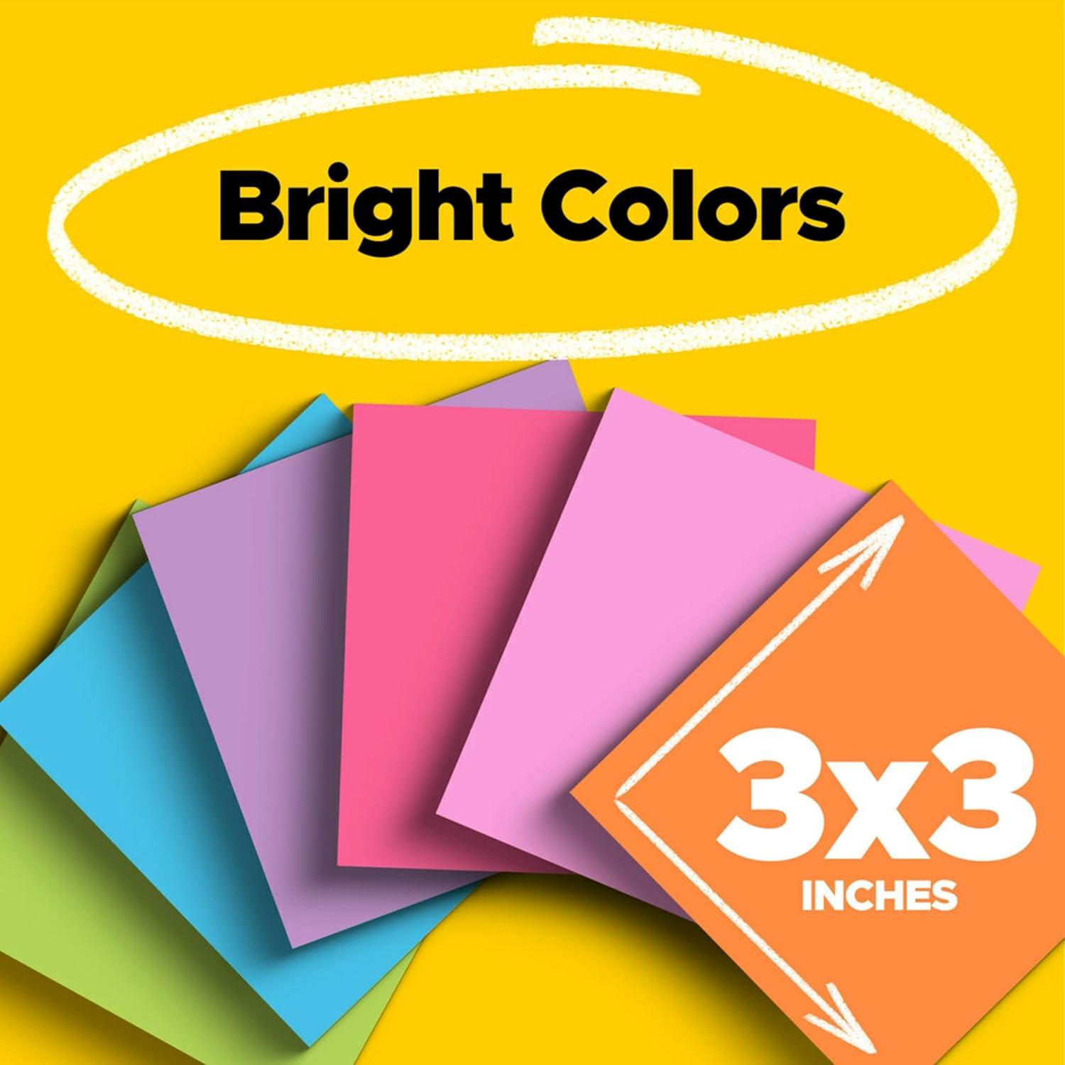 imagePostit Super Sticky Notes Assorted Bright Colors 3x3 in 15 PadsPack 45 SheetsPad 2X The Sticking Power Recyclable MultiColor3 in x 3 in