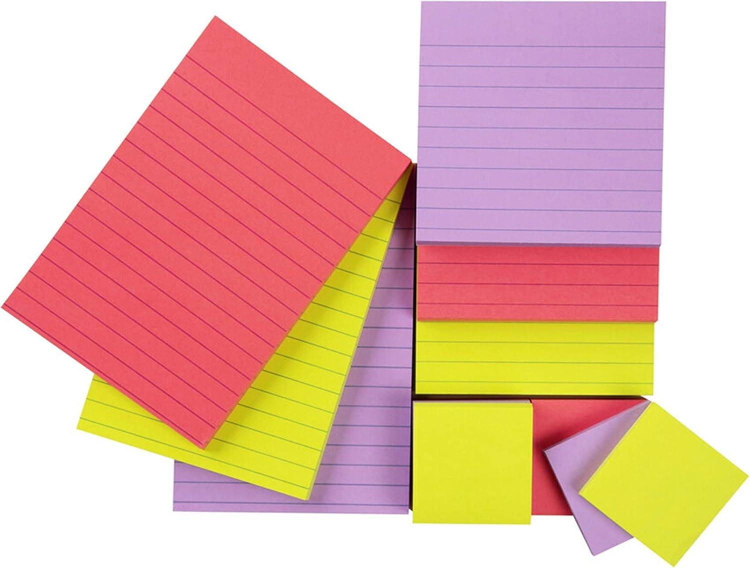 imagePostit Super Sticky Notes Bright Color Collection Pink Purple Green 12 PadsPack 90 SheetsPad Assorted Sizes 464212SSMX12Pads Pack of 8