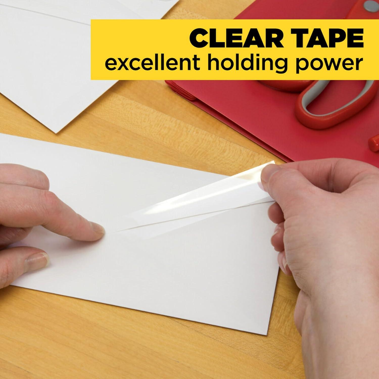 imageScotch Brand Transparent Tape Clear Tape Engineered for Office and Home Use 34 x 2592 Inches 3 Inch Core 2 Rolls6 Rolls