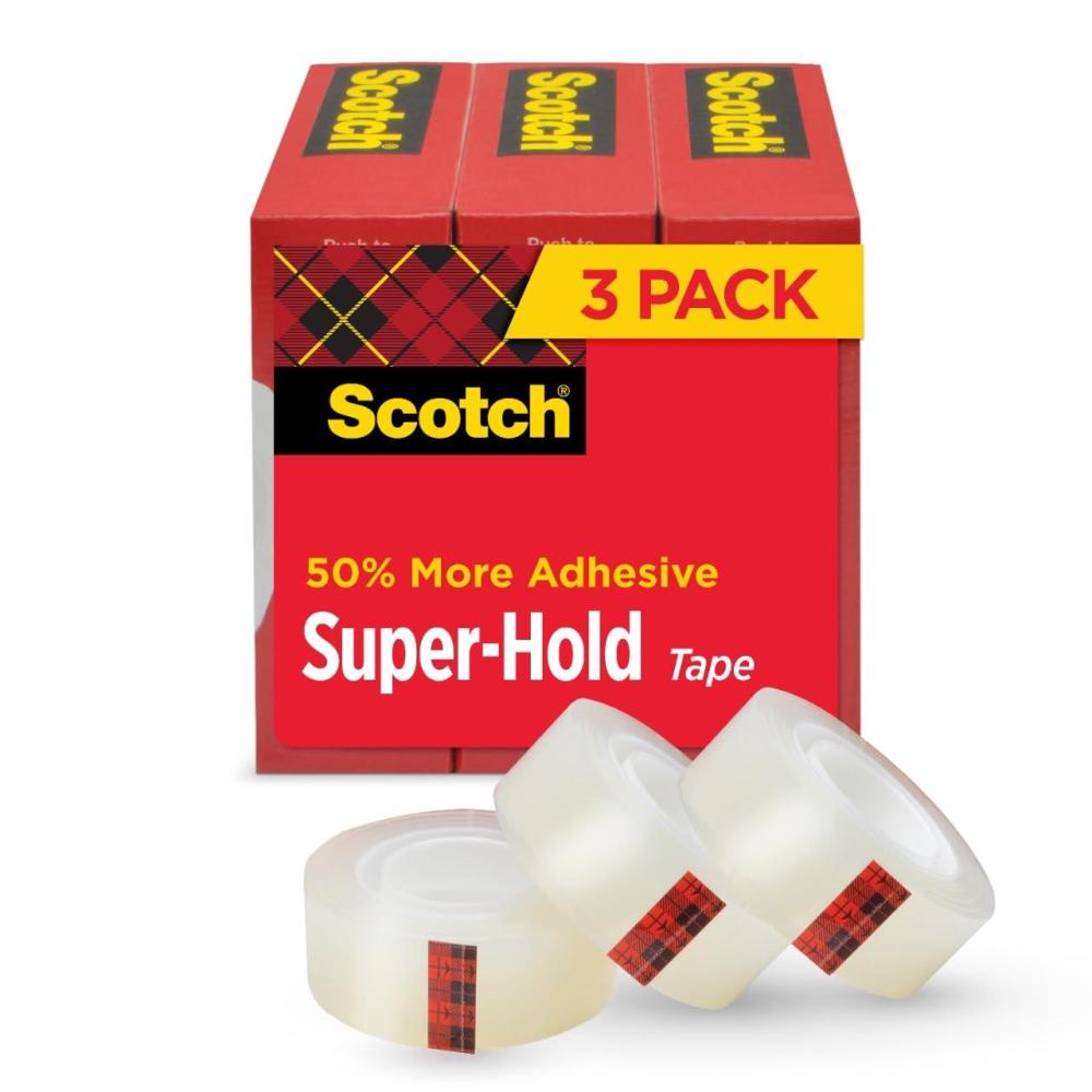 imageScotch SuperHold Tape Transparent Finish Tape Refill Rolls 34 x 300 Inches 3 Rolls