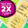 Post-it 100% Recycled Paper Super Sticky Notes, 2X The Sticking Power, 3×3 in, 12 Pads/Pack, 70 Sheets/Pad, Canary Yellow (654R-12SSCY)(Canary Yellow)
