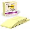 Post-it 100% Recycled Paper Super Sticky Notes, 2X The Sticking Power, 3×3 in, 5 Pads, 70 Sheets/Pad, Oasis Collection (654R-5SST)(Canary Yellow)