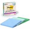 Post-it 100% Recycled Paper Super Sticky Notes, 2X The Sticking Power, 4×4 in, 3 Pads, 70 Sheets/Pad, Oasis Collection (675R-3SST)(Oasis)