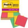 Post-it Super Sticky Notes 3×3 in, 24 Pads/Pack, 70 Sheets/Pad, Workshop Kit, Red, Yellow, Green (654-24SSANSIOC)