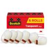 Scotch Brand Transparent Tape, Clear Tape Engineered for Office and Home Use, 3/4 x 2592 Inches, 3 Inch Core, 2 Rolls(6 Rolls)