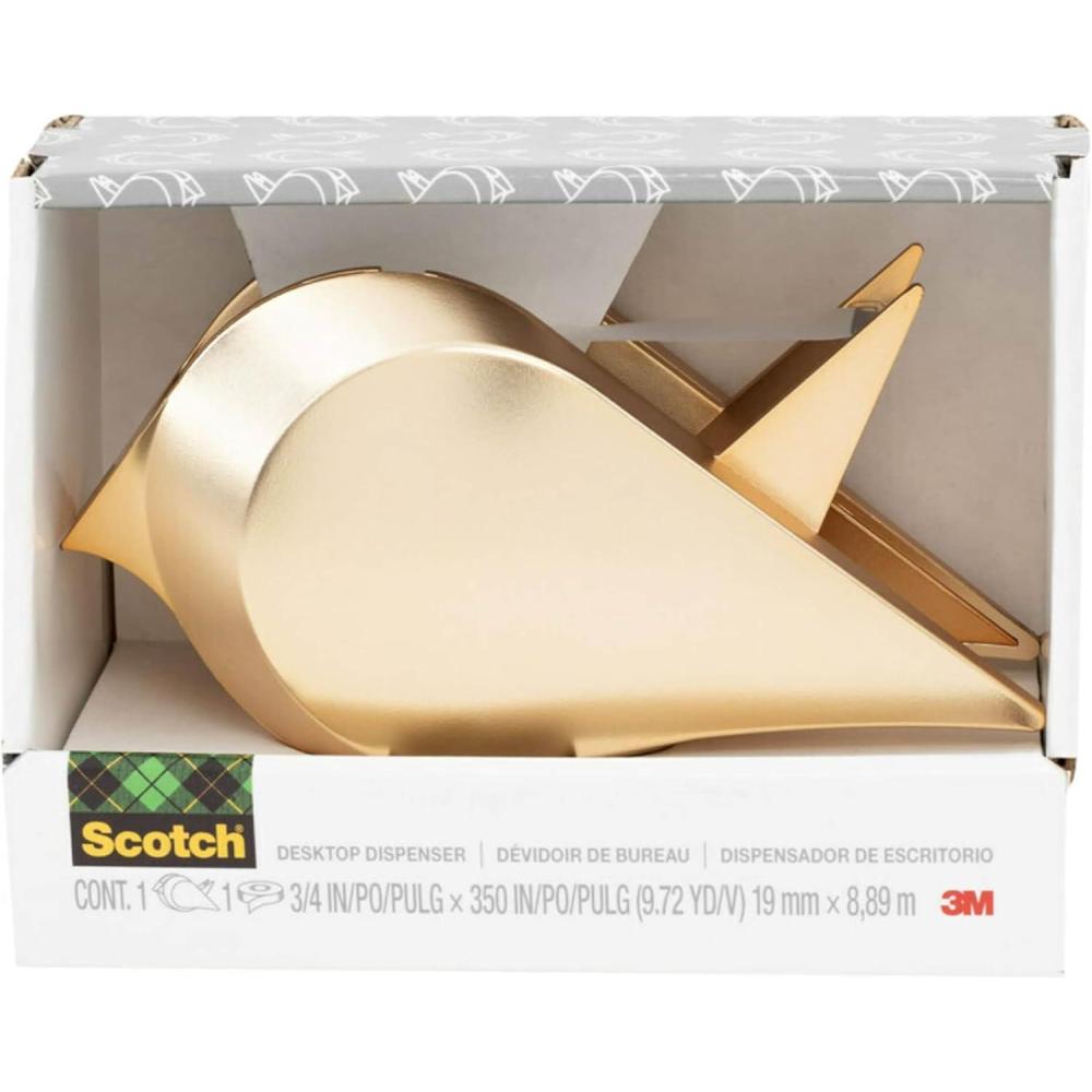 imageScotch Desktop Tape Dispenser with 1 Roll Magic Tape 34 x 350 Inches Gold Bird Design28 in x 23 in x 63 in