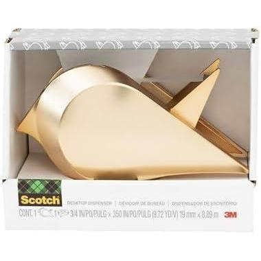 imageScotch Desktop Tape Dispenser with 1 Roll Magic Tape 34 x 350 Inches Gold Bird Design28 in x 23 in x 63 in Pack of 6