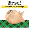 Scotch Desktop Tape Dispenser with 1 Roll Magic Tape, 3/4 x 350 Inches, Gold Bird Design(2.8 in. x 2.3 in x 6.3 in)
