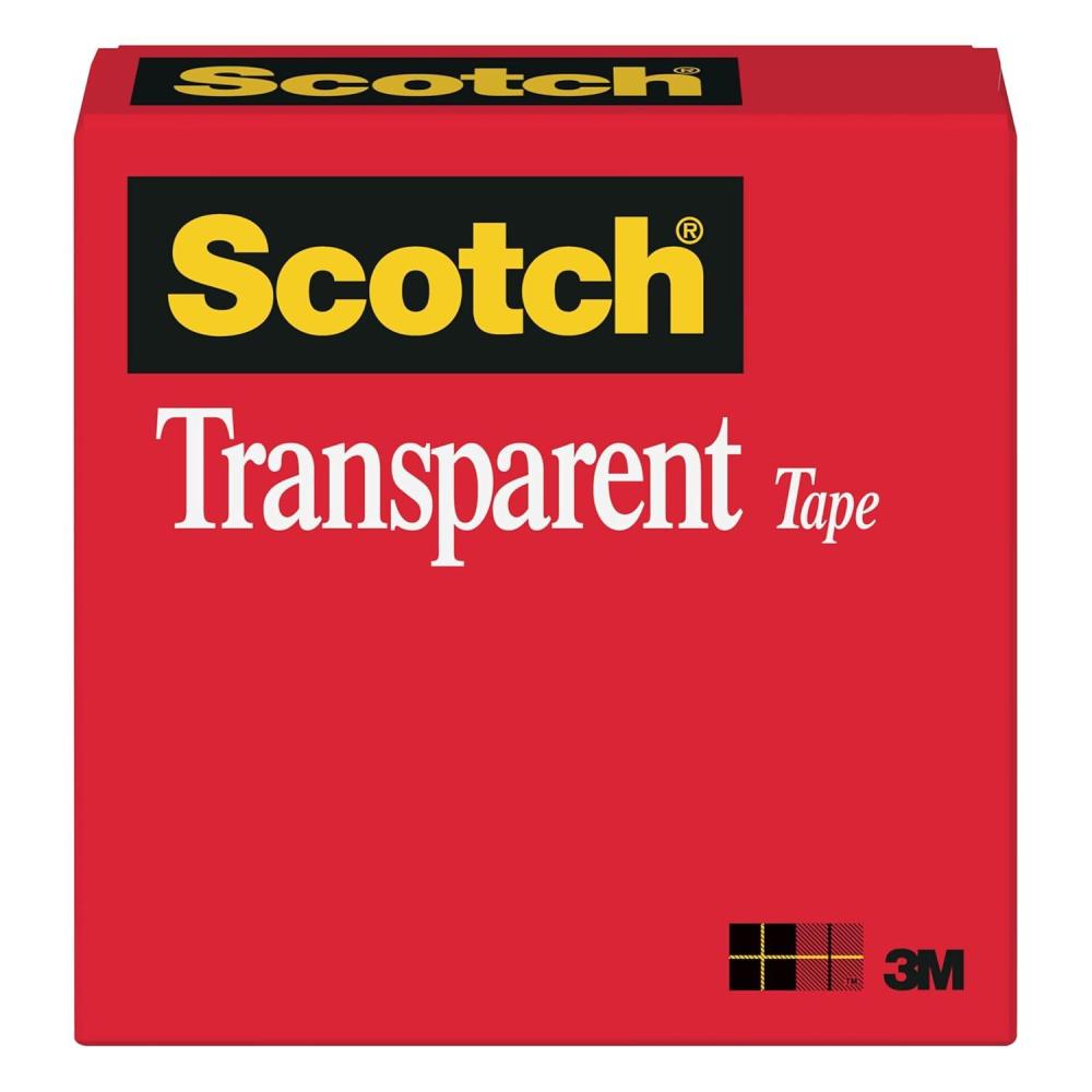 imageScotch Transparent Tape Clear Tape Engineered for Office and Home Use 3 Inche Core 1 in x 2592 in 3 Rolls3 In