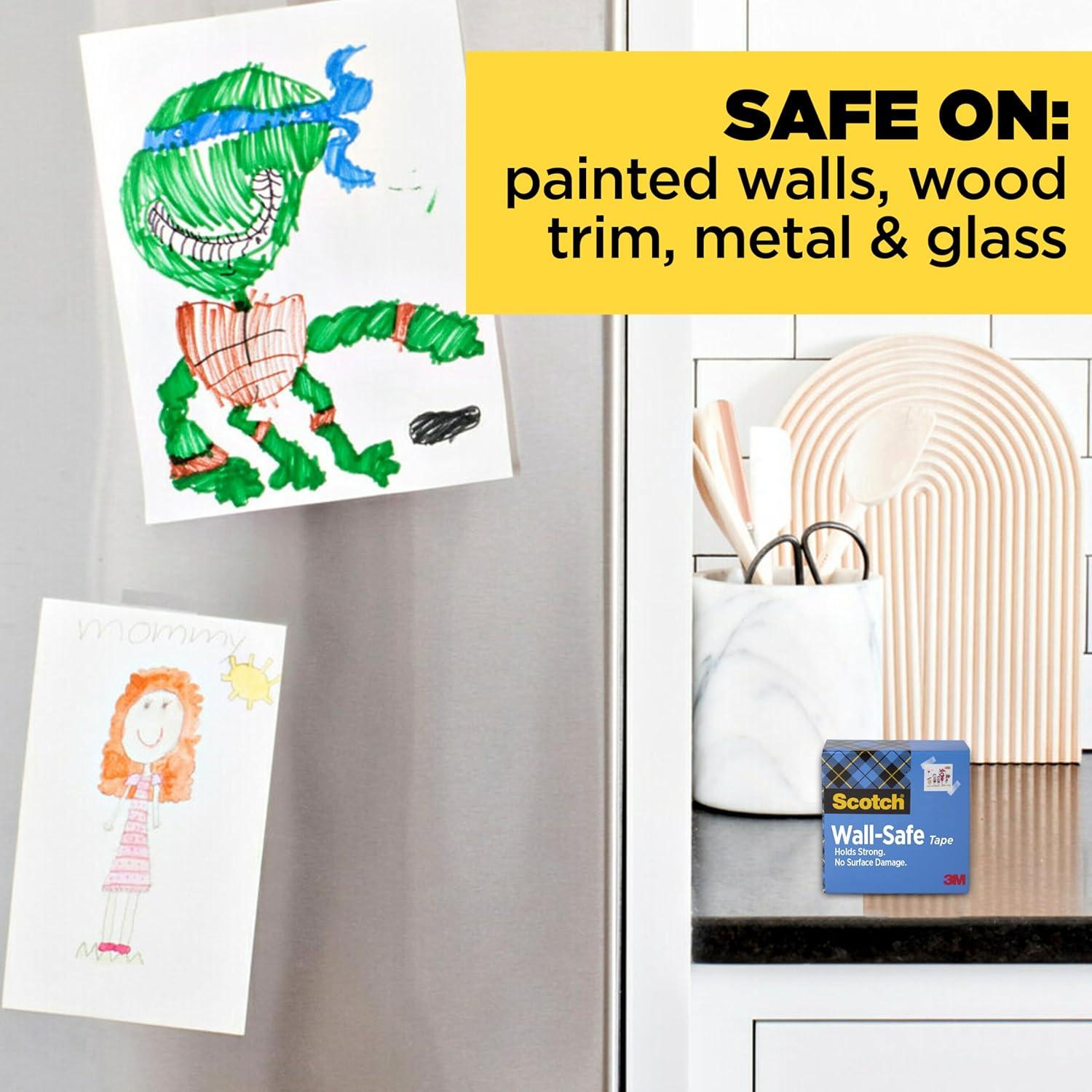 imageScotch WallSafe Tape 1 Refill Roll Clear Removable Wall Tape with Matte Finish for Hanging Photos Art and Dcor 1 in x 72 yd