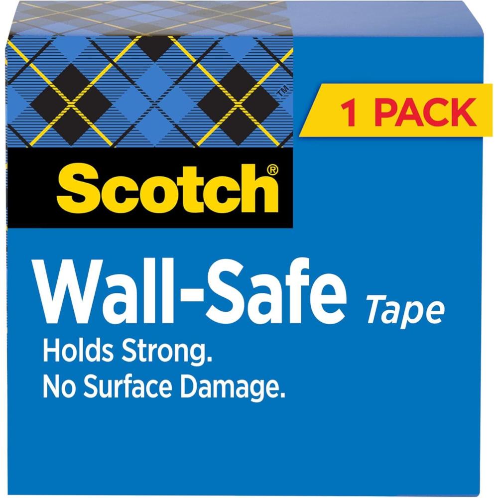 imageScotch WallSafe Tape 1 Refill Roll Clear Removable Wall Tape with Matte Finish for Hanging Photos Art and Dcor 1 in x 72 yd