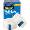 Scotch Wall-Safe Tape, 2 Refill Rolls, Clear Removable Wall Tape with Matte Finish for Hanging Photos, Art, and Décor, 3/4 in x 1,296 in(3/4 in x 1296 in)