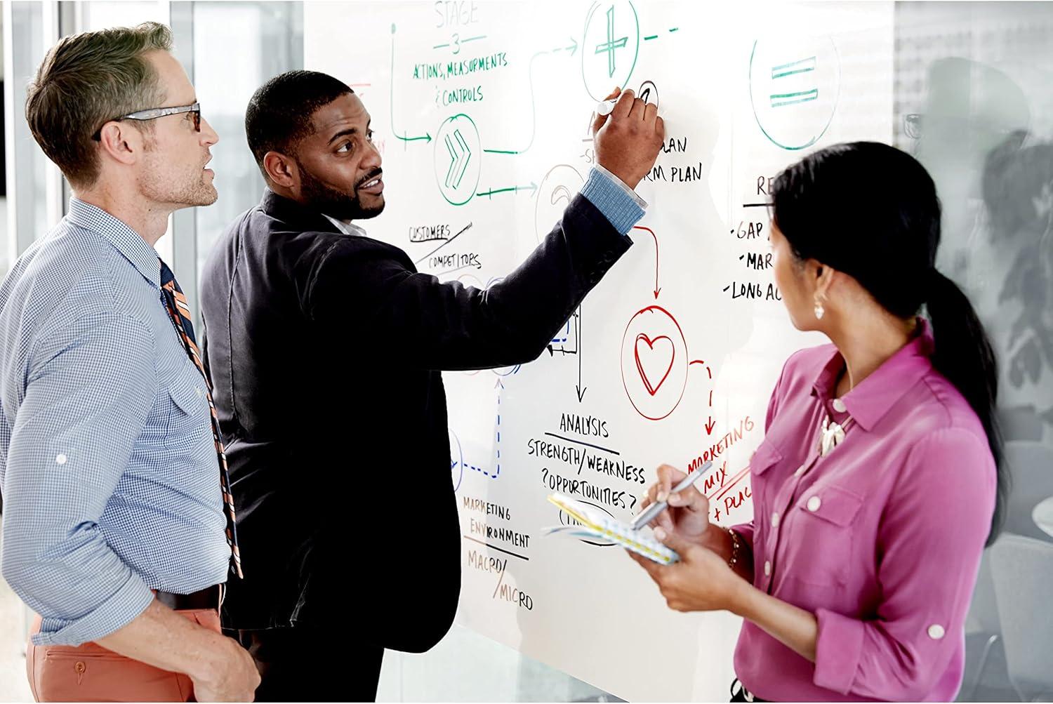 imagePostit Dry Erase Whiteboard Film Surface for Walls Doors Tables Chalkboards Whiteboards and More Removable StainProof Easy Installation 3 ft x 2 ft Roll DEF3x23 ft x 2 ft