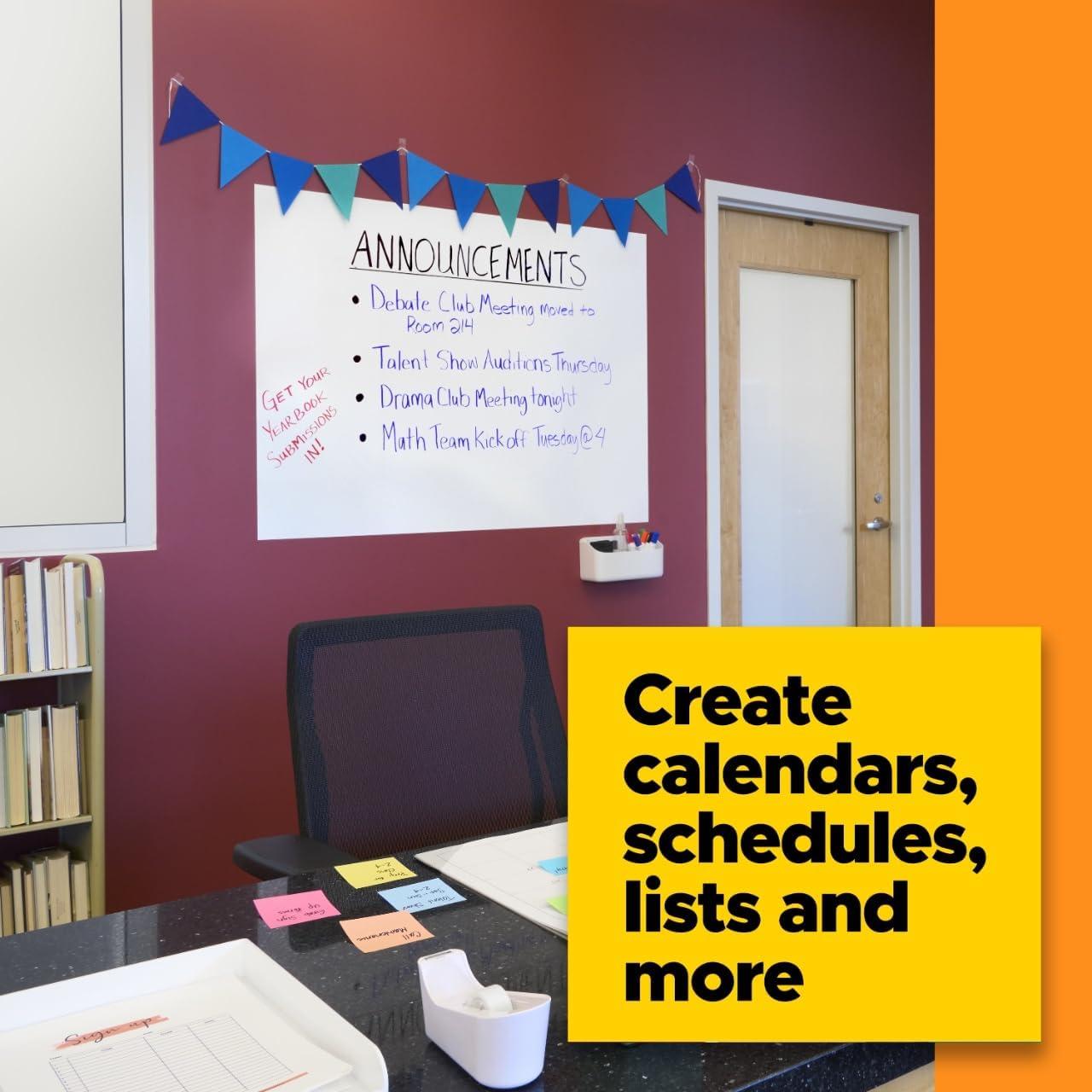imagePostit Dry Erase Whiteboard Film Surface for Walls Doors Tables Chalkboards Whiteboards and More Removable StainProof Easy Installation 3 ft x 2 ft Roll DEF3x28 ft x 4 ft