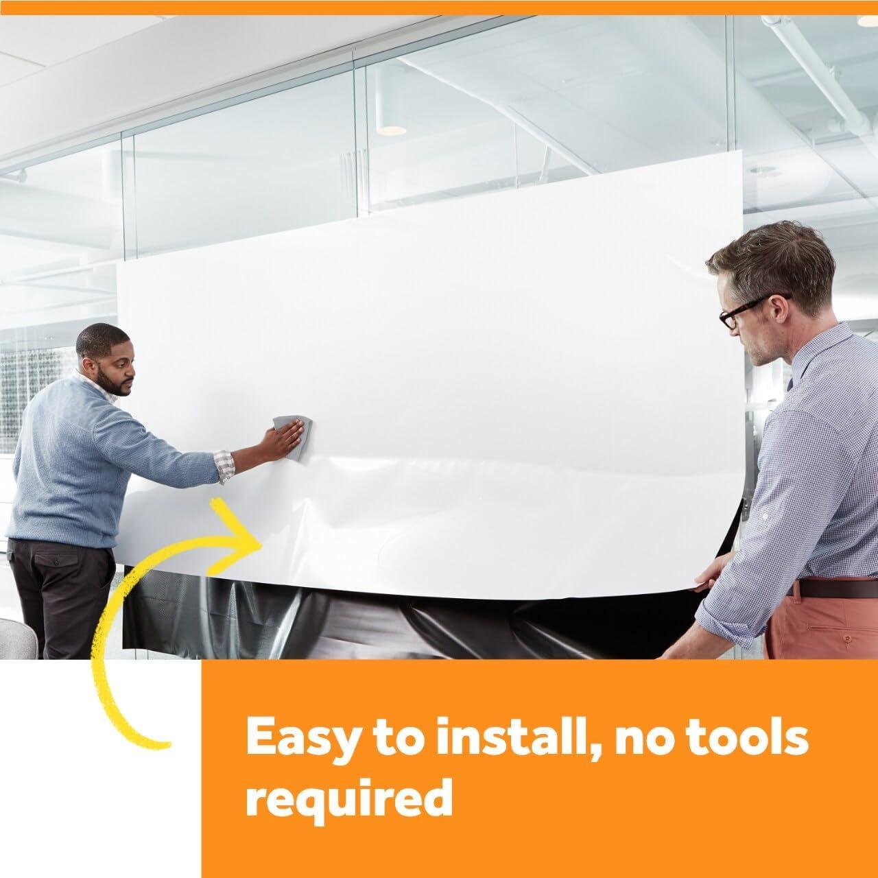 imagePostit Dry Erase Whiteboard Film Surface for Walls Doors Tables Chalkboards Whiteboards and More Removable StainProof Easy Installation 3 ft x 2 ft Roll DEF3x250 ft x 4 ft