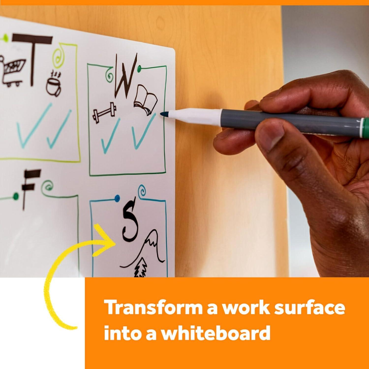 imagePostit Dry Erase Whiteboard Film Surface for Walls Doors Tables Chalkboards Whiteboards and More Removable StainProof Easy Installation 3 ft x 2 ft Roll DEF3x24W x 106H