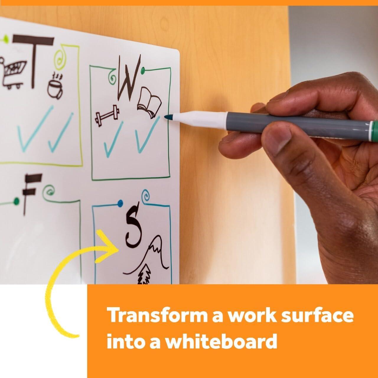 imagePostit Dry Erase Whiteboard Film Surface for Walls Doors Tables Chalkboards Whiteboards and More Removable StainProof Easy Installation 3 ft x 2 ft Roll DEF3x28 ft x 4 ft