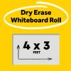 Post-it Dry Erase Whiteboard Film Surface for Walls, Doors, Tables, Chalkboards, Whiteboards, and More, Removable, Stain-Proof, Easy Installation, 3 ft x 2 ft Roll (DEF3x2)(4″W x 10.6″H)