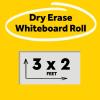 Post-it Dry Erase Whiteboard Film Surface for Walls, Doors, Tables, Chalkboards, Whiteboards, and More, Removable, Stain-Proof, Easy Installation, 3 ft x 2 ft Roll (DEF3x2)(3 ft x 2 ft)