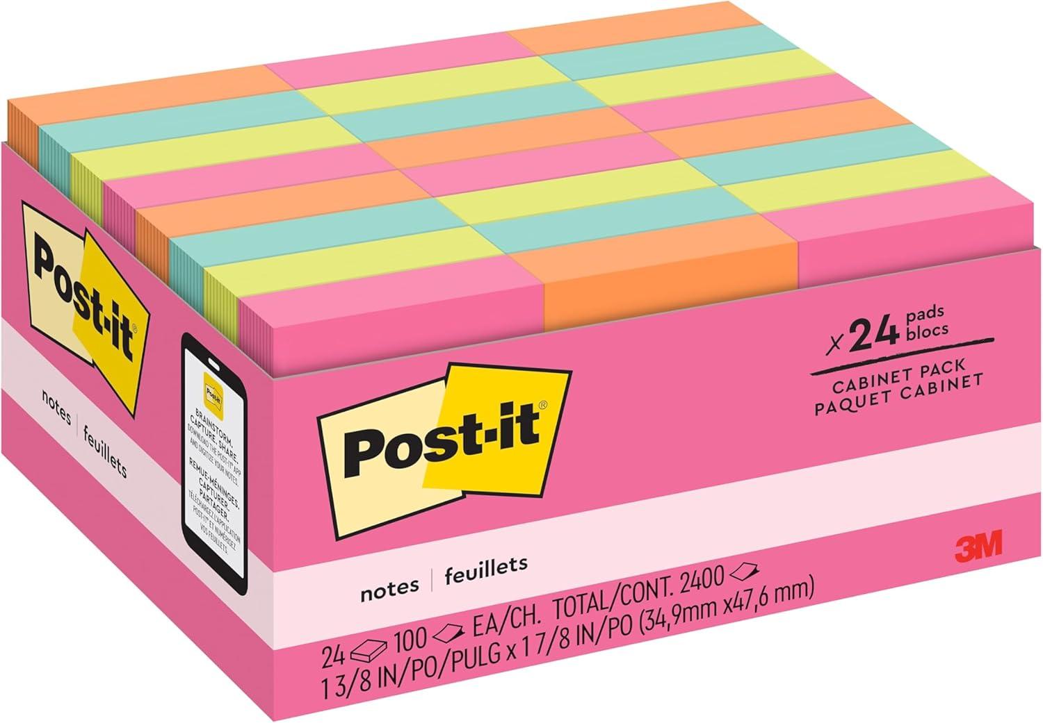 imagePostit Mini Notes 1 38 x 1 78 in 24 Pads Americas 1 Favorite Sticky Notes Poptimistic Postit Notes Power Pink Aqua Blue Vital Orange Neon Green Guava Pink2 Pack