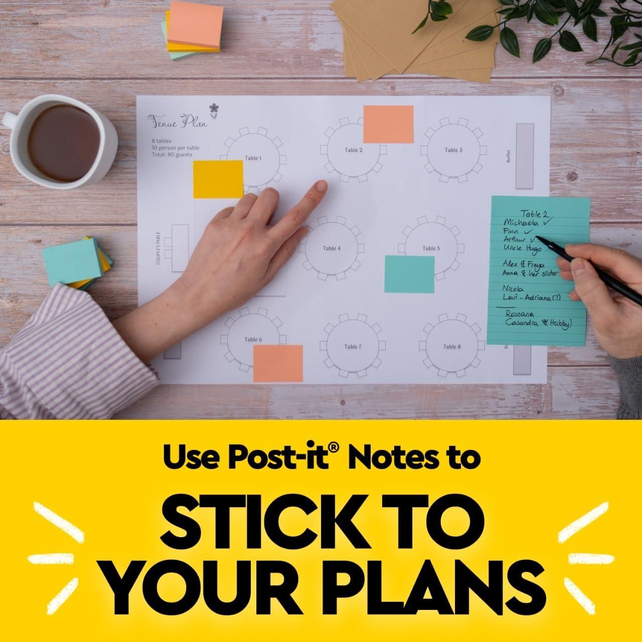 imagePostit Notes 4 in x 6 in 5 Lined Sticky Note Pads 100 Sheets per Pad Beachside Caf Collection School Supplies and Office Products61 x 49 Pack of 12