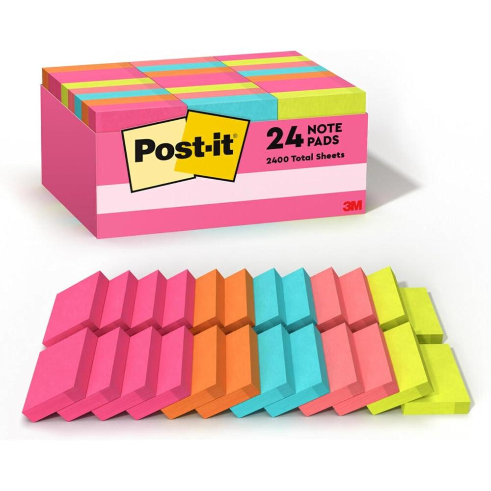 imagePostit Mini Notes 1 38 x 1 78 in 24 Pads Americas 1 Favorite Sticky Notes Poptimistic Postit Notes Power Pink Aqua Blue Vital Orange Neon Green Guava PinkNotes