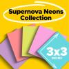 Post-it Super Sticky Notes, 24 Sticky Note Pads, 3 x 3 in., School Supplies, Office Products, 2X The Sticking Power, Supernova Neons Collection(7.4″ x 3.2″)