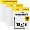 Post-it Self-Stick Mini Easel Pad, 15 in x 18 in, 20 Sheets/Pad, 3 Pads, Great for Virtual Teachers and Students (577-3PK)