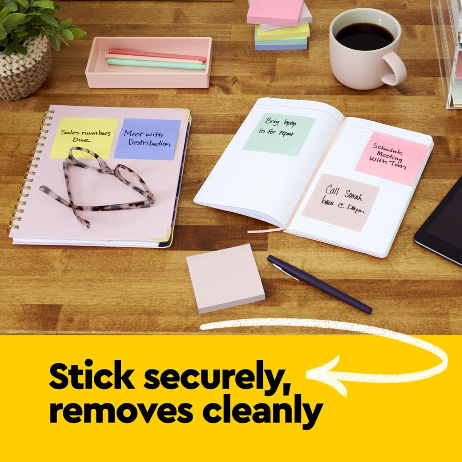 imagePostit Notes 3x3 in 12 Pads Americas 1 Favorite Sticky Notes Canary Yellow Clean Removal Recyclable 65412 Count