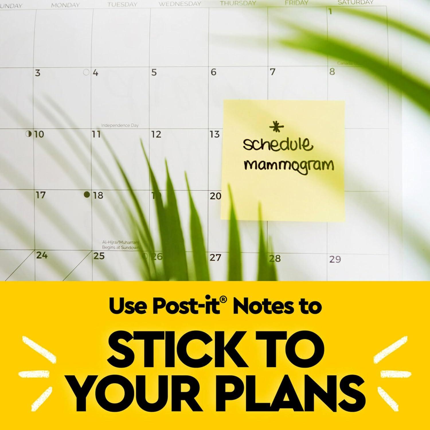 imagePostit Notes 3x3 in 12 Pads Americas 1 Favorite Sticky Notes Canary Yellow Clean Removal Recyclable 65412 Count