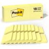 Post-it Notes, 3 in x 3 in, 18 Sticky Notes Pads, 100 Sheets per Pad, The Iconic Canary Yellow Note, School Supplies and Oﬃce Products(3 in x 3 in)