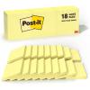 Post-it Notes, 3 in x 3 in, 18 Sticky Notes Pads, 100 Sheets per Pad, The Iconic Canary Yellow Note, School Supplies and Oﬃce Products(3 in x 3 in)
