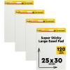 Post-it Super Sticky Easel Pad, 25 in x 30 in, White, 30 Sheets/Pad, 4 Pads/Pack, Great for Virtual Teachers and Students (559 VAD 4PK)(Easel Pad)