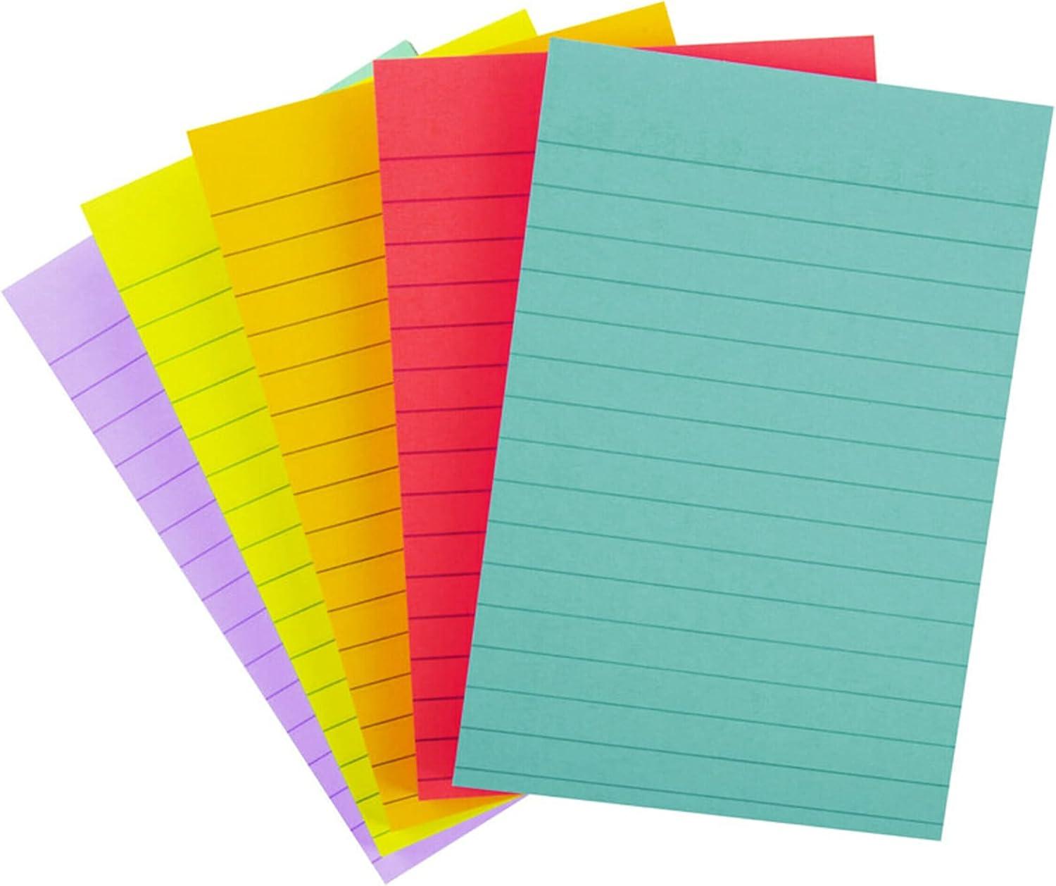 image:imagePostit Super Sticky Lined Notes 5 Sticky Note Pads 4x6 in Ideal for New Year Spring Cleaning or Second School Semester Sticky Notes for Dorm Home and Office Bright Colors5Pads Pack of 8