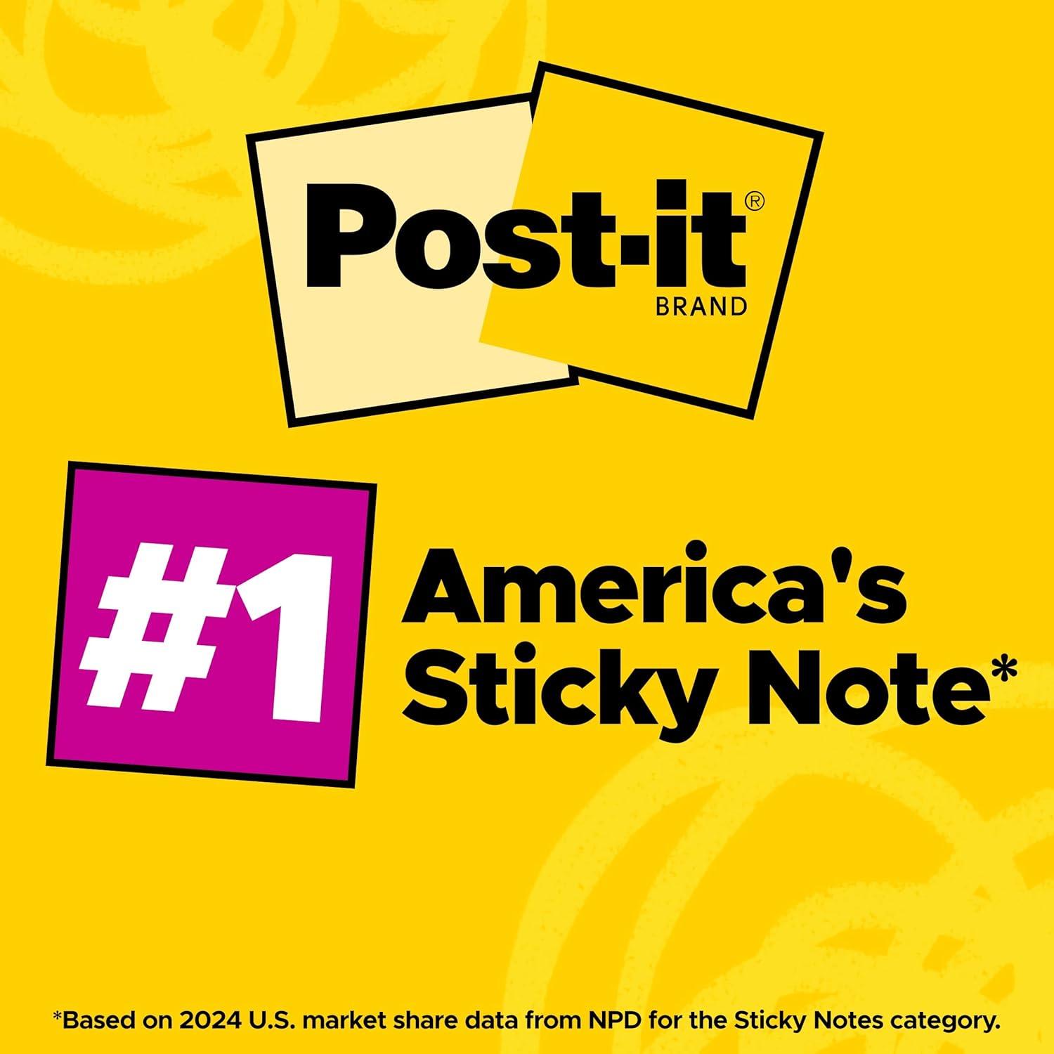 image:imagePostit Super Sticky Lined Notes 5 Sticky Note Pads 4x6 in Ideal for New Year Spring Cleaning or Second School Semester Sticky Notes for Dorm Home and Office Bright Colors5Pads