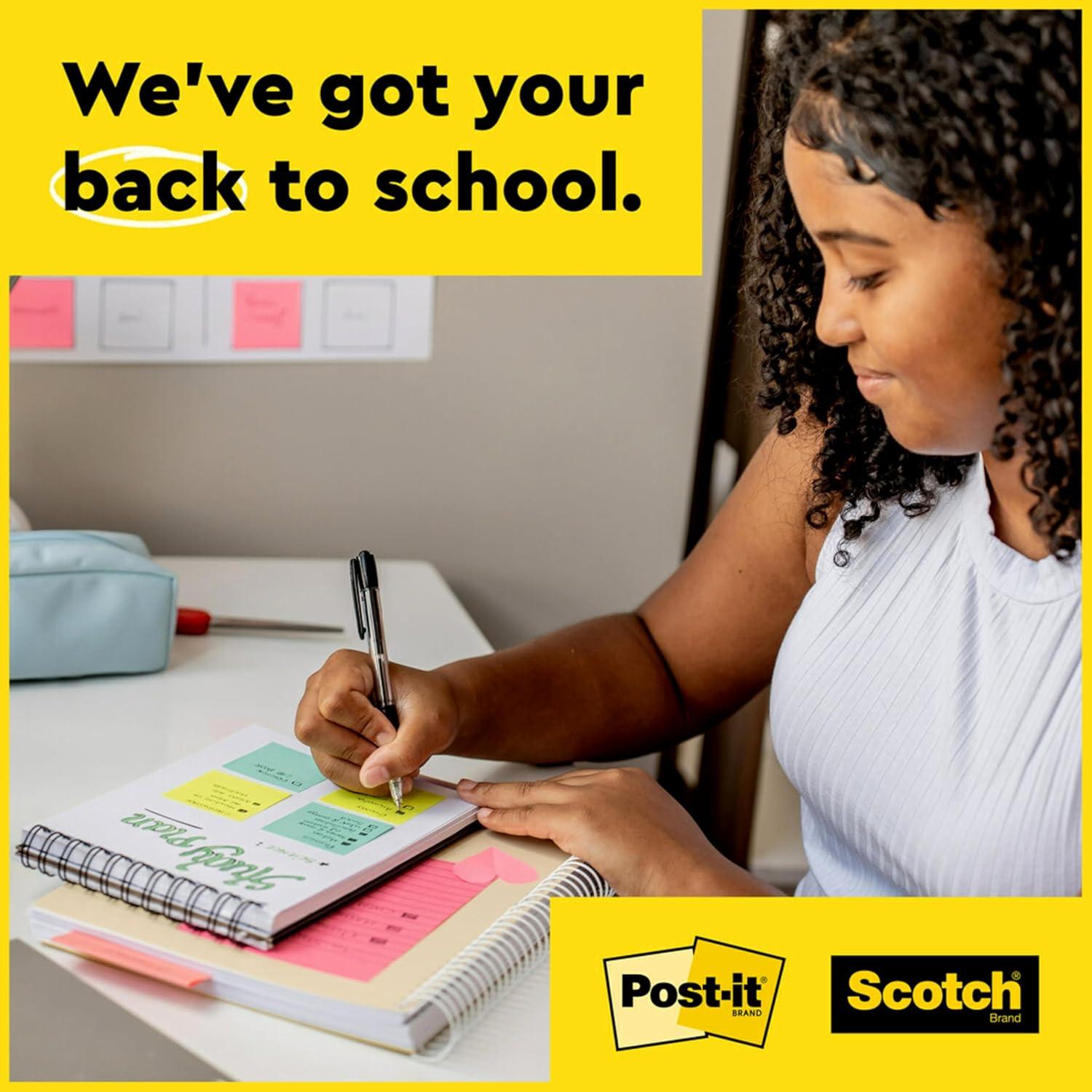 image:imagePostit Super Sticky Lined Notes 5 Sticky Note Pads 4x6 in Ideal for New Year Spring Cleaning or Second School Semester Sticky Notes for Dorm Home and Office Bright Colors5Pads Pack of 8