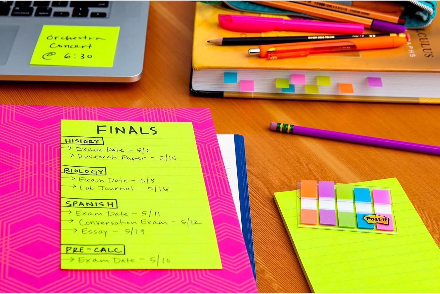 image:imagePostit Super Sticky Lined Notes 5 Sticky Note Pads 4x6 in Ideal for New Year Spring Cleaning or Second School Semester Sticky Notes for Dorm Home and Office Bright Colors5Pads Pack of 8