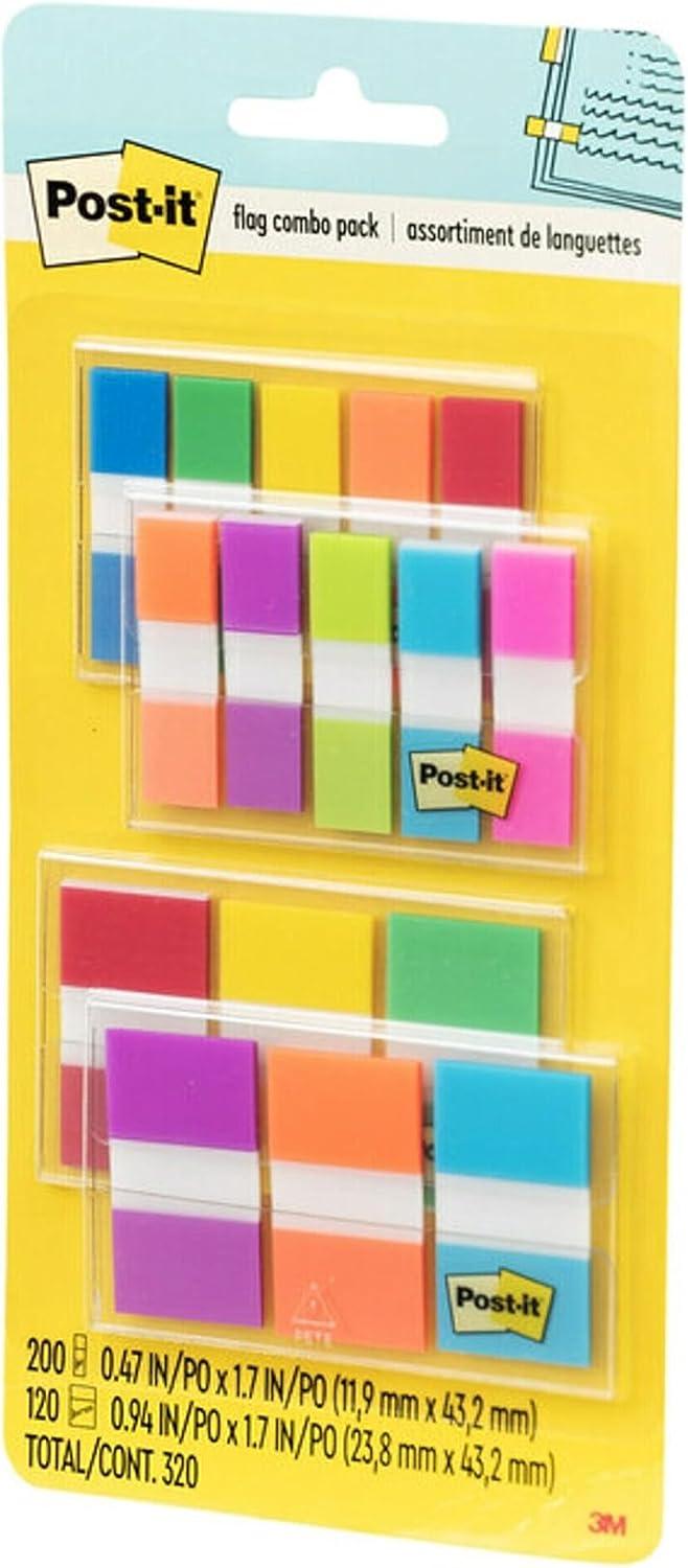 image:imagePostit Flags Combo Pack 4 OnTheGo DispensersPack 120 94 in Wide and 200 47 in Wide Flags Assorted Colors 683XL102 x 42 Pack of 12