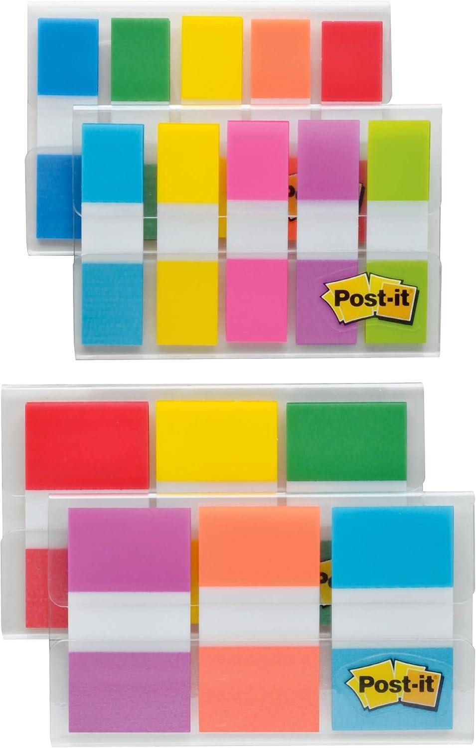 image:imagePostit Flags Combo Pack 4 OnTheGo DispensersPack 120 94 in Wide and 200 47 in Wide Flags Assorted Colors 683XL102 x 42 Pack of 12