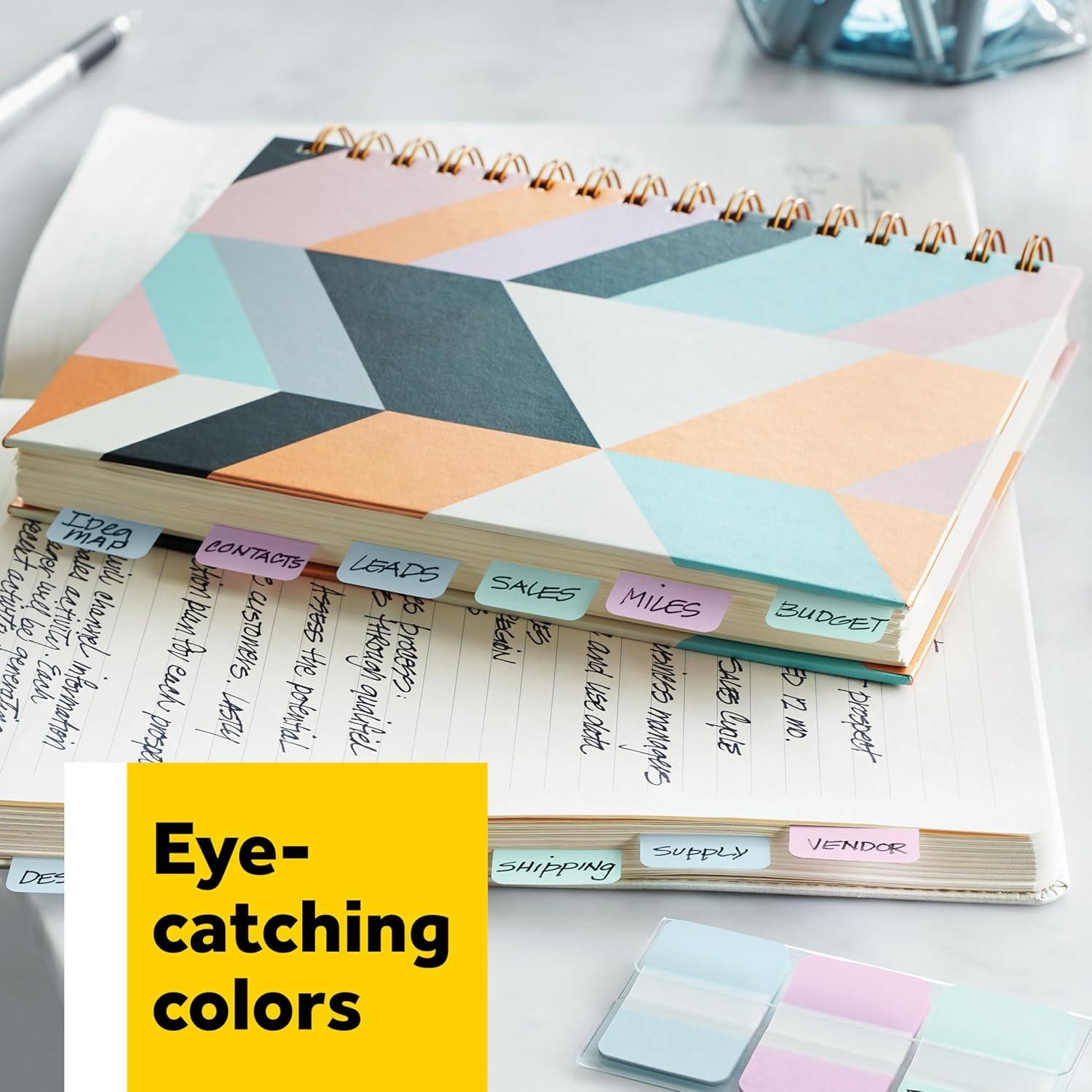 image:imagePostit Tabs 1 in Solid Aqua Yellow Pink Red Green Orange 6Color 36Dispenser 686ALOPRYT04 x 28