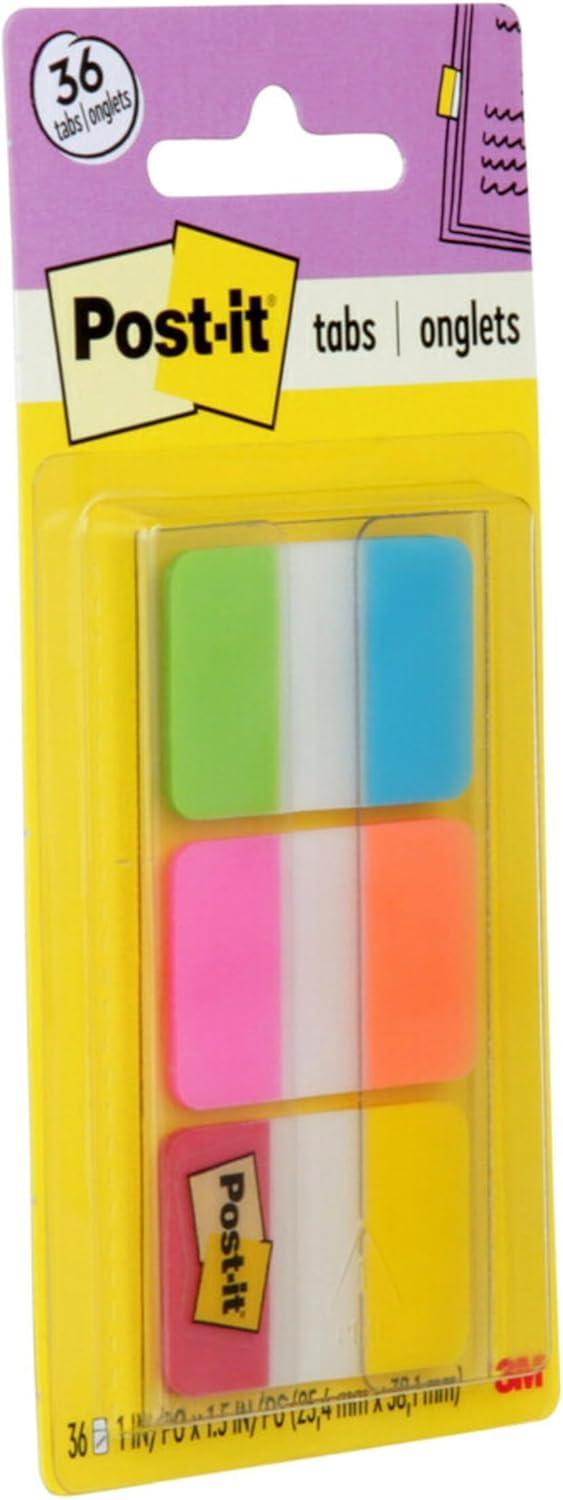 image:imagePostit Tabs 1 in Solid Aqua Yellow Pink Red Green Orange 6Color 36Dispenser 686ALOPRYT04 x 28