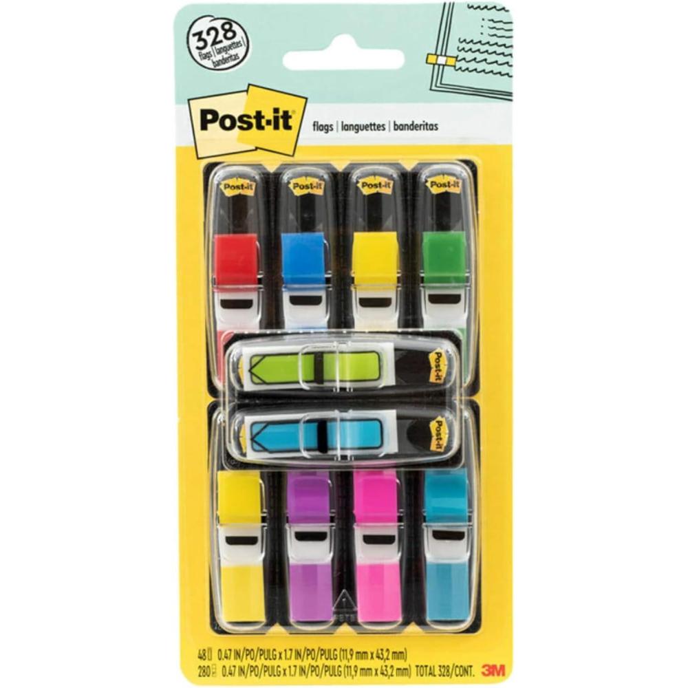 image:imagePostit Flags Value Pack 35Dispenser 8 DispensersPack 47 in Wide Assorted Colors Includes 48 Free Arrow Flags 683VAD112 in X 112 in Pack of 12