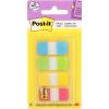 Post-it Tabs, .625 in Solid, Aqua, Lime, Yellow, Red, 10/Color, 40/Dispenser (676-ALYR)(0.4″ x 2.8″)